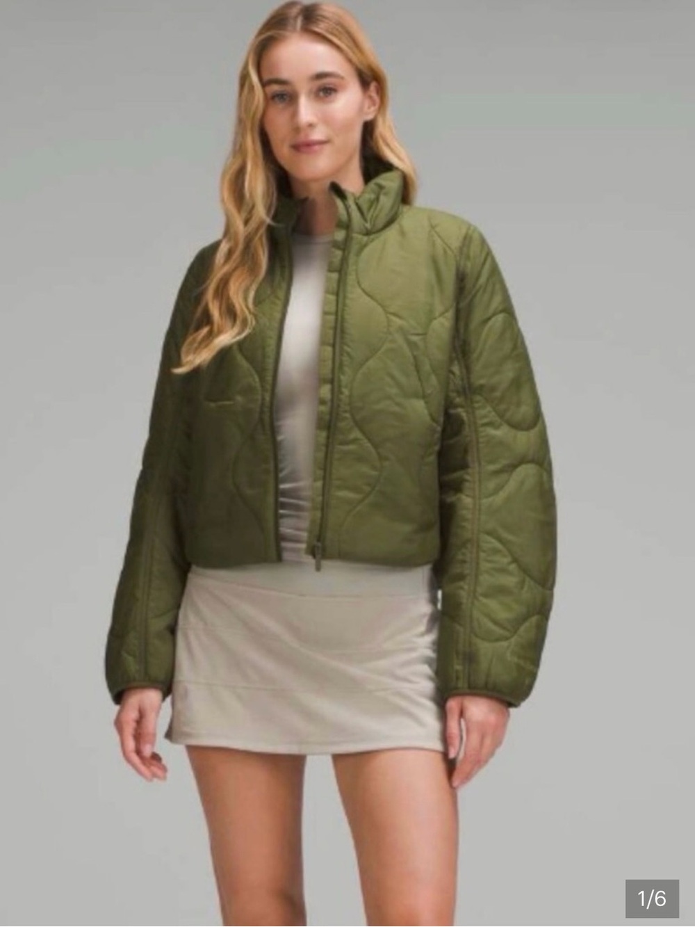 lululemon athletica Olive Green Quilted Lightweight Puffer Jacket